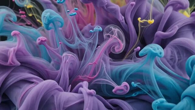 Liquid pigments swirling underwater.mp4