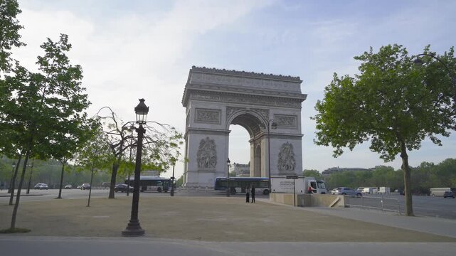 Arc de Triomphe in Paris. Sunrise