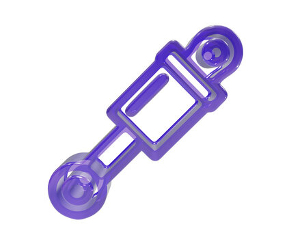 Purple neon style icon of a car shock absorber suspension component