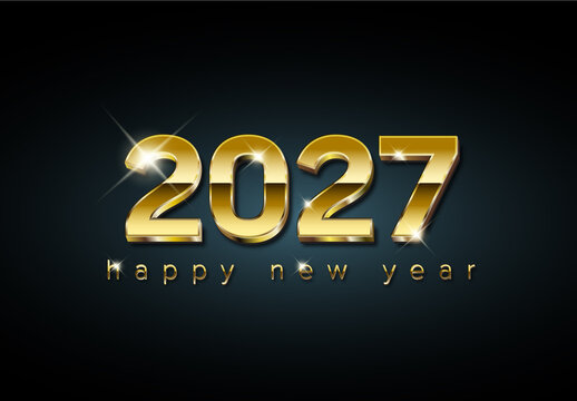 Happy New Year 2027 Card template with editable content
