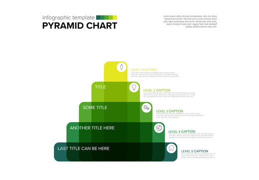 Green Pyramid Chart Infographic Template with 5 Levels