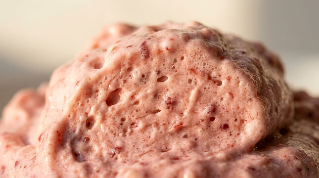 Strawberry Mousse Close-up Macro - Creamy Dessert Texture