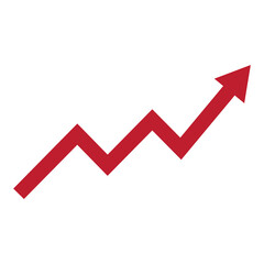 Obraz premium Red upward trend arrow icon