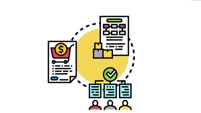 Custom product manufacturing process icon concept the journey from initial customer order and personalized request to efficient production and final delivery