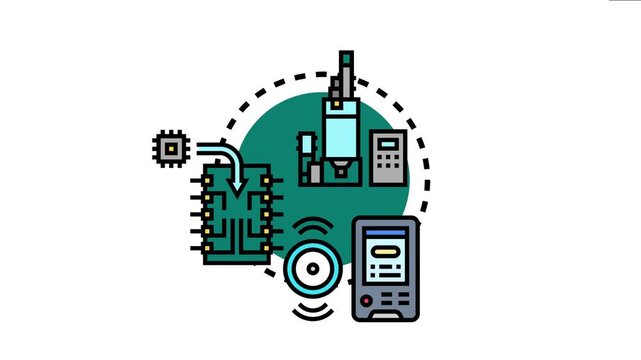 Manufacturing equipment and a microprocessor connect with a handheld device, a smart factory and custom production through integrated industrial and digital technologies
