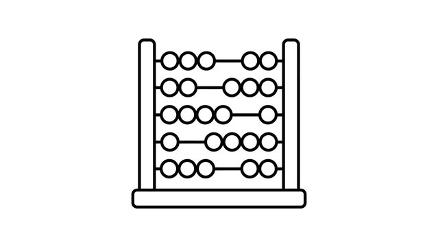Abacus black outline icon symbolizes calculation and traditional math.