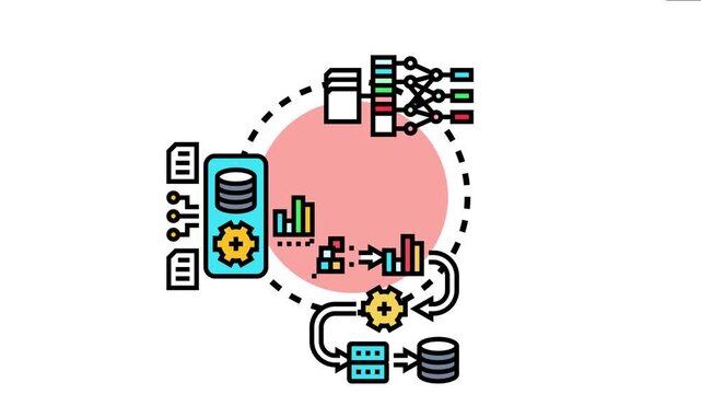 Machine learning pipeline orchestrating data ingestion, processing, modeling, and output for efficient ai system development and analytics