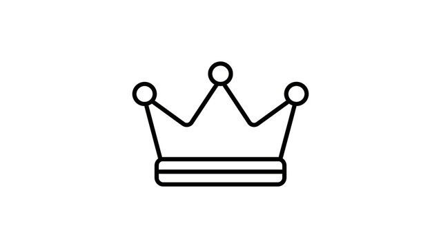 Royal crown linear icon with circular details for monarchy pride symbol.