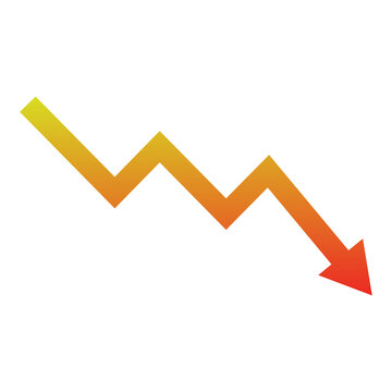 Downward zigzag arrow trend icon