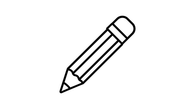 Pencil icon with graphite tip and eraser for drawing school design work.