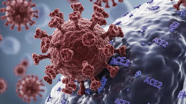 3D Video Rendering Showing Viral Infection Mechanisms and ACE2 Receptor Binding Activity for Scientific Educational Presentation
