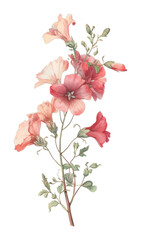 Obraz premium PNG Delicate watercolor floral illustration.