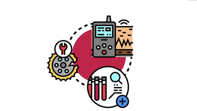 Mineral fraction diagnostic process scientific analysis, geological research, and material data collection using specialized equipment and laboratory testing for detailed evaluation