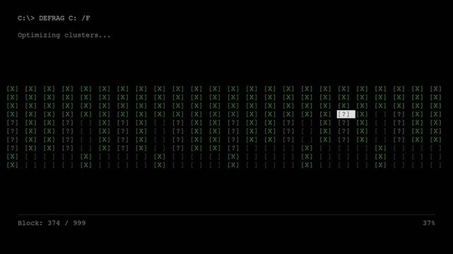 Digital Disk Defragmentation Interface Animation