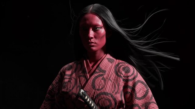 Warrior in traditional attire with sword