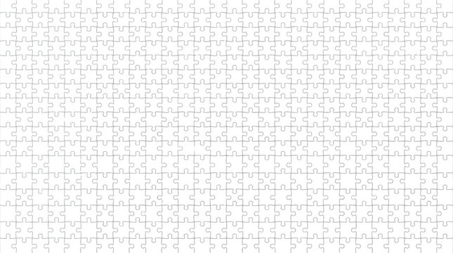 White jigsaw puzzle background, seamless blank puzzle pattern vector, minimalist interlocking pieces texture for business strategy