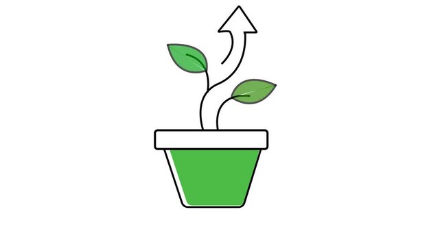 sprout in the pot Plants in pots icons. Vector illustration.