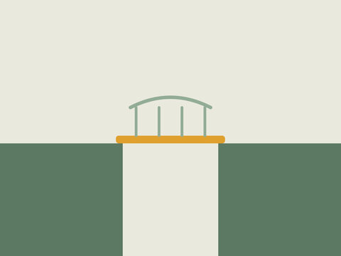 Flat vector bridge illustration representing connecting a gap between