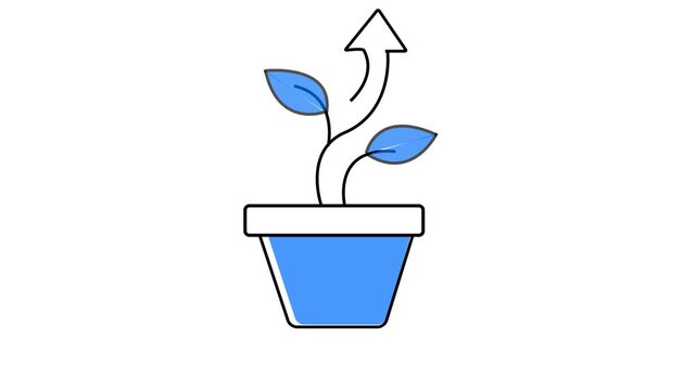sprout in the pot Plants in pots icons. Vector illustration.