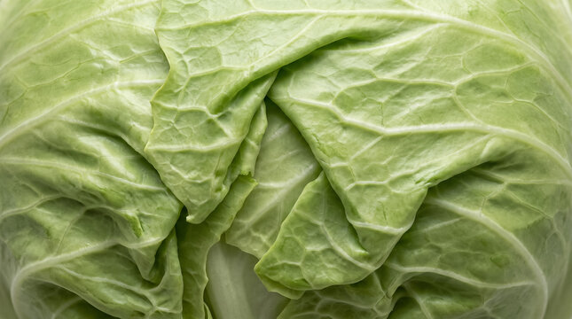 Vibrant green cabbage with detailed leaf texture, a fresh and organic option for nutritious meals