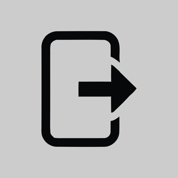 Logout vector icon, exit sign with arrow isolated on white background