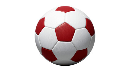 Naklejka premium Classic red and white soccer ball, isolated on transparent background