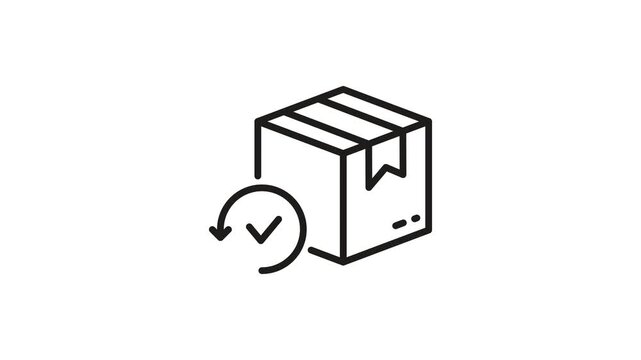 Package Return Animated Icon With Alpha Channel. E-Commerce Return Policy And Logistics Management Motion Graphic. Customer Satisfaction And Product Exchange. On Transparent Background