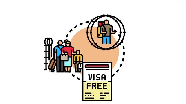 Migrant family undergoing risk screening process to prevent unlawful border entry, ensuring legal and secure travel with necessary documentation