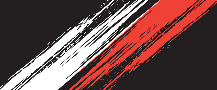 Abstract orange and white paint brush stroke texture vector on black background for sporty livery design.