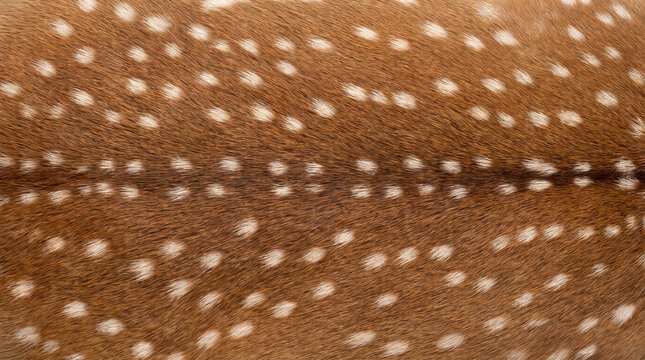 Close-up deer fur brown white spotted texture