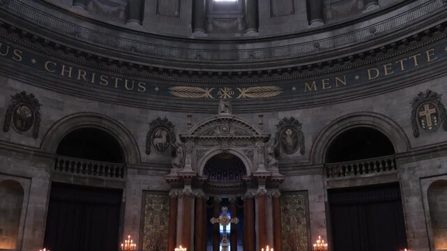 Interior architecture of Marble Church (Marmorkirken) in Copenhagen, Denmark