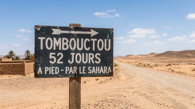 Tombouctou 52 Days On Foot Through the Sahara Desert Sign