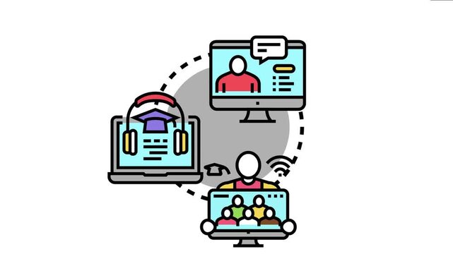Microlearning lessons concept a structured approach to online education and digital training, showing diverse learning formats across devices like computers and laptops
