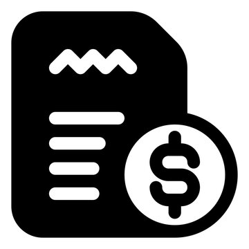 Invoice icon for billing, payment and accounting
