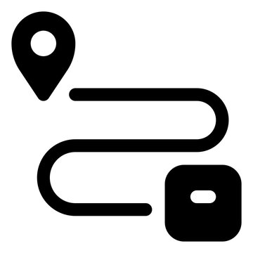 Route icon for navigation, delivery and transportation