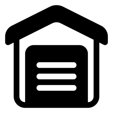Warehouse icon for storage, inventory and logistics