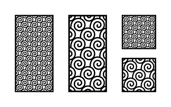 Swirl Pattern Lattice Laser Cut Decorative Panels Vector Design