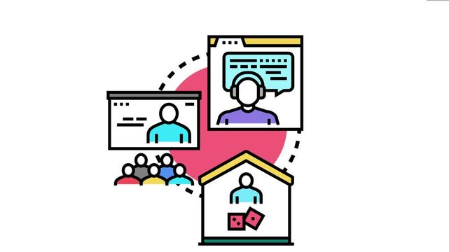 Micro lessons concept connecting various learning scenarios including online streaming, in person classes, and virtual gaming education, diverse modern learning methods