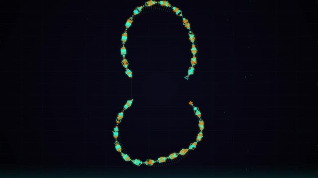 Abstract Geometric Shapes Forming Number 8 Loop