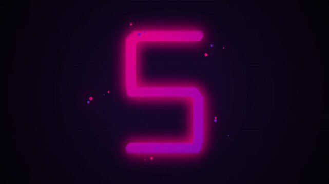 Neon Countdown 10 to 0 with Glowing Numbers