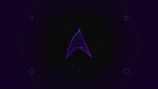 Abstract Neon Geometric Shape Animation Loop