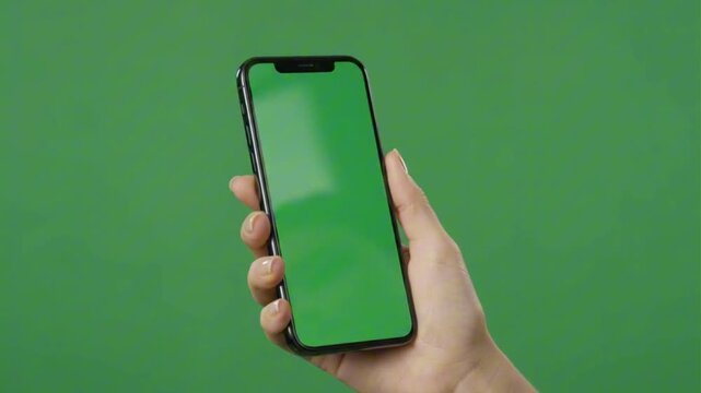 Blank Phone Screen Chroma Key & Green Background for Video Editors