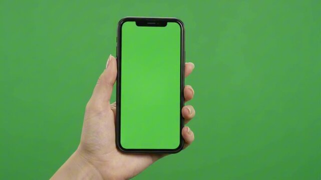 Blank Phone Screen Chroma Key & Green Background for Video Editors