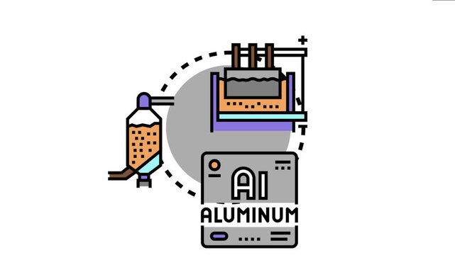 Metal alloying process using electrolysis to combine elements like aluminum, forming new materials for manufacturing and industrial production, representing metallurgy and material science