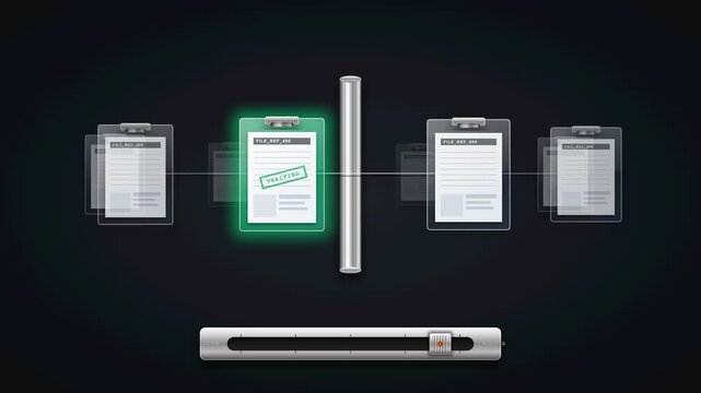 3D Animated Glass Folder Carousel Interface Concept