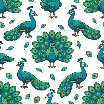 seamless pattern with peacock