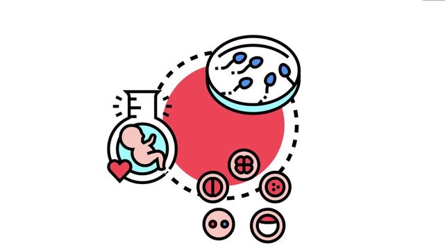 Reproductive processes depicting in vitro fertilization and embryo development, showcasing medical breakthrough in achieving new life and addressing fertility challenges