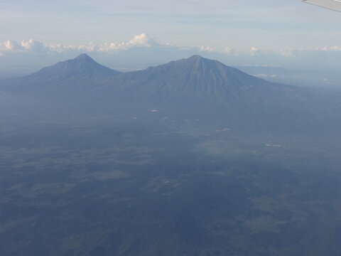 mount merbabu and merapi in central java