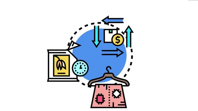 Merchandise obsolescence concept showing expired goods, outdated clothing, and product decline, indicating economic waste and the need for sustainable consumption practices