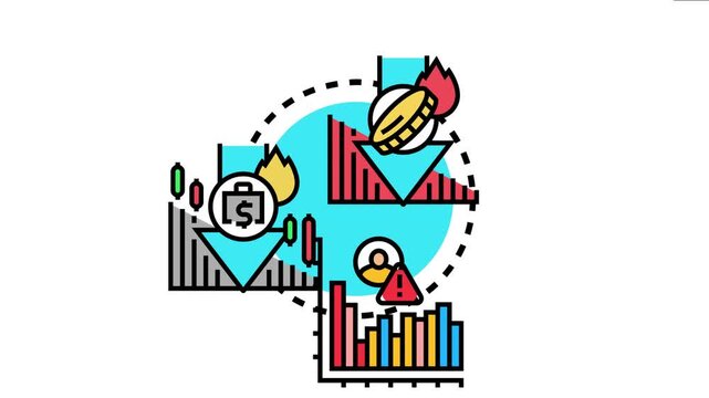 Merchandise loss concept decreasing business profits, inventory value erosion, financial decline, and theft risk impacting store operations and company assets